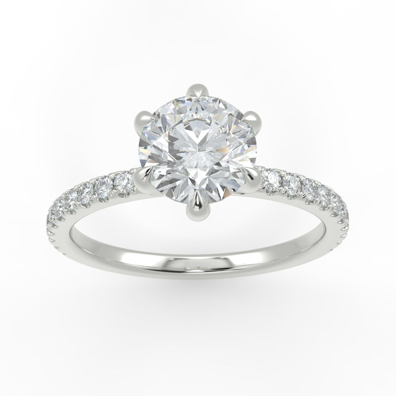 Eco 12 Round Brilliant Cut Side Diamond Ring