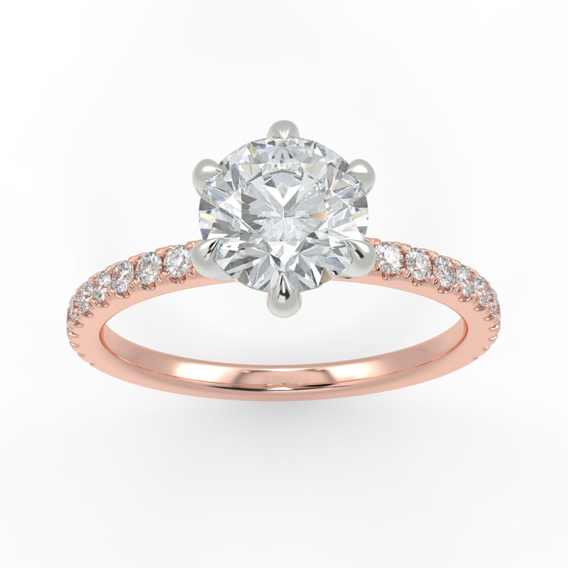 Eco 12 Round Brilliant Cut Side Diamond Ring