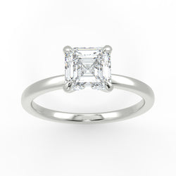 Eco 12 Asscher Cut Solitaire Diamond Ring