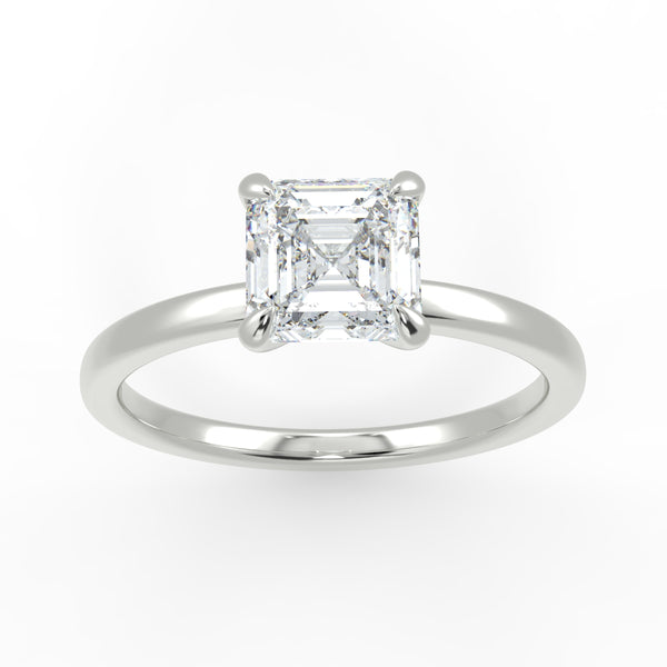 Eco 12 Asscher Cut Solitaire Diamond Ring