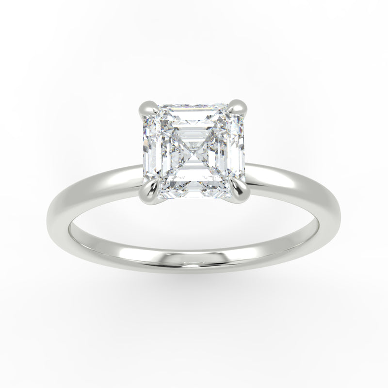 Eco 12 Asscher Cut Solitaire Diamond Ring