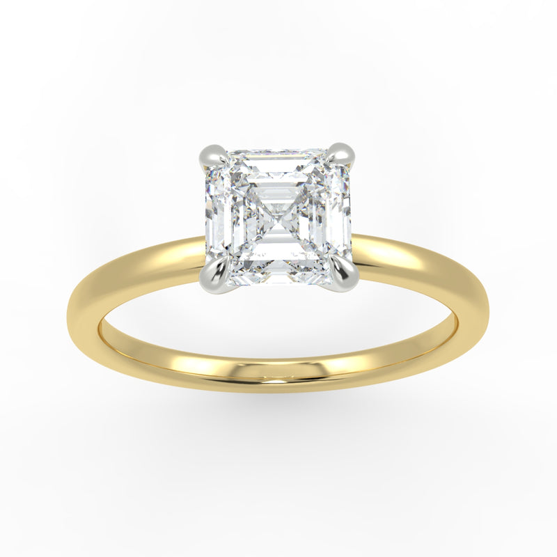 Eco 12 Asscher Cut Solitaire Diamond Ring