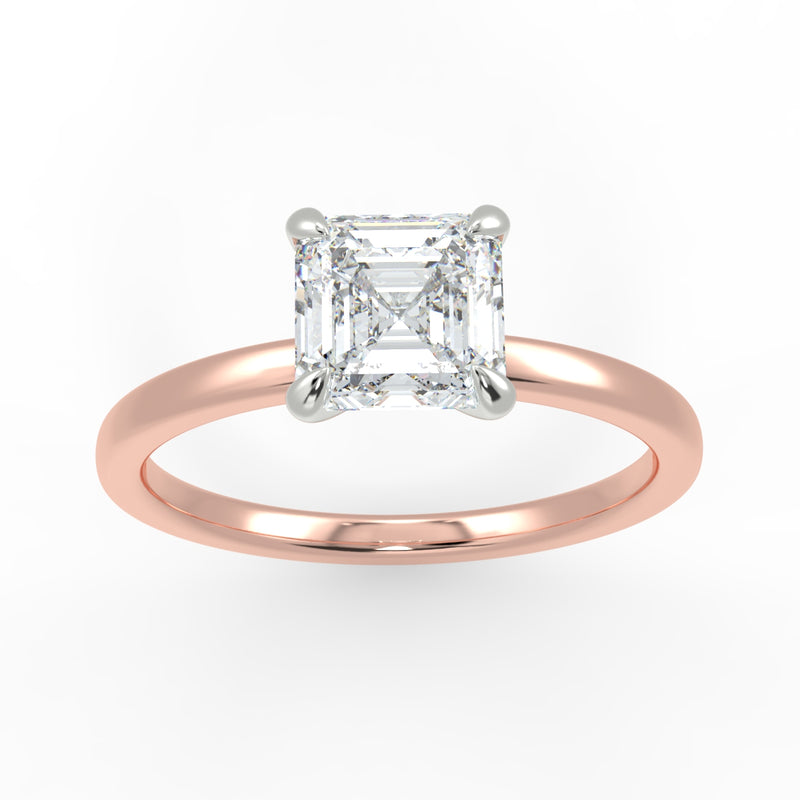 Eco 12 Asscher Cut Solitaire Diamond Ring