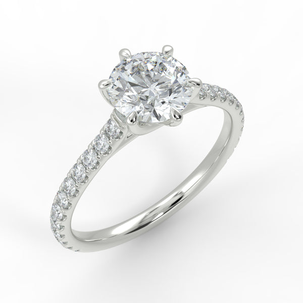 Eco 11 Round Brilliant Cut Side Diamond Ring