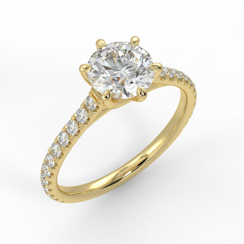 Eco 11 Round Brilliant Cut Side Diamond Ring