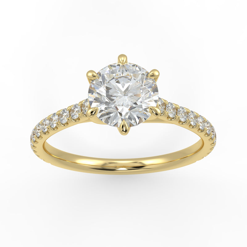 Eco 11 Round Brilliant Cut Side Diamond Ring