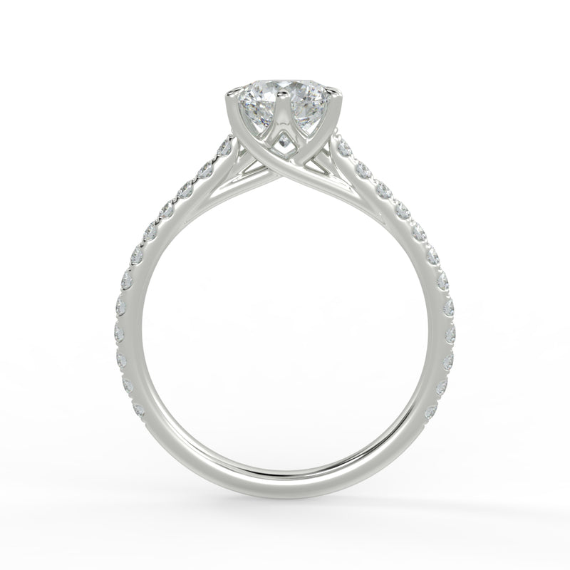 Eco 11 Round Brilliant Cut Side Diamond Ring