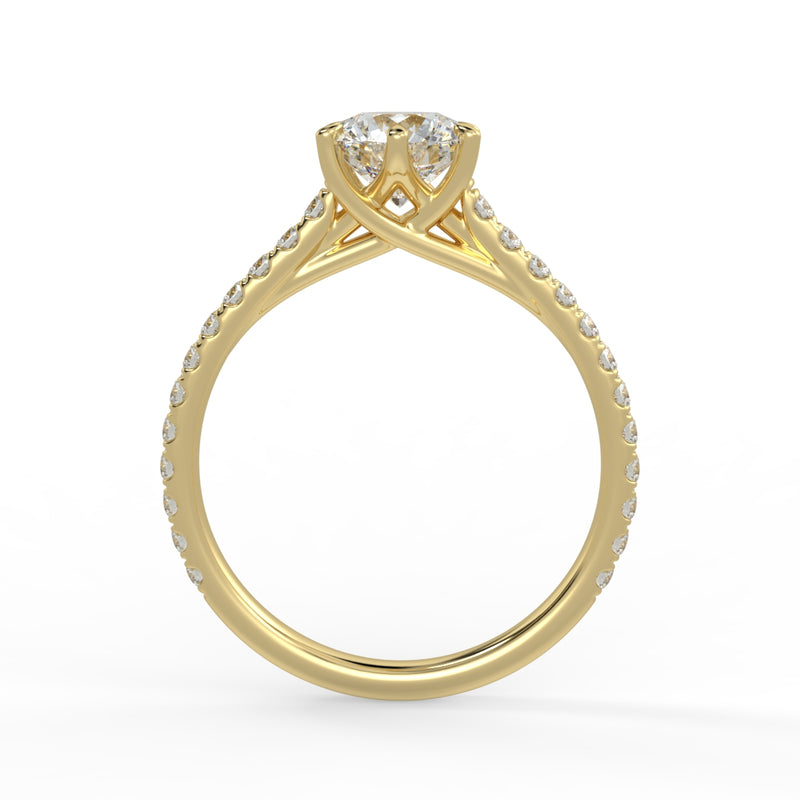 Eco 11 Round Brilliant Cut Side Diamond Ring