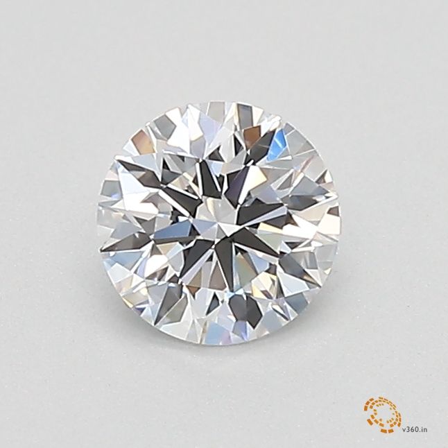 0.32-Carat Round Shape Lab Grown Diamond, Color : D, Cut : Ideal, Clarity : VVS2