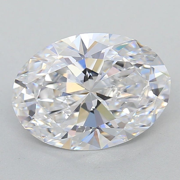 1.5-Carat Oval Shape Lab Grown Diamond, Color : D, Cut : Na, Clarity : IF