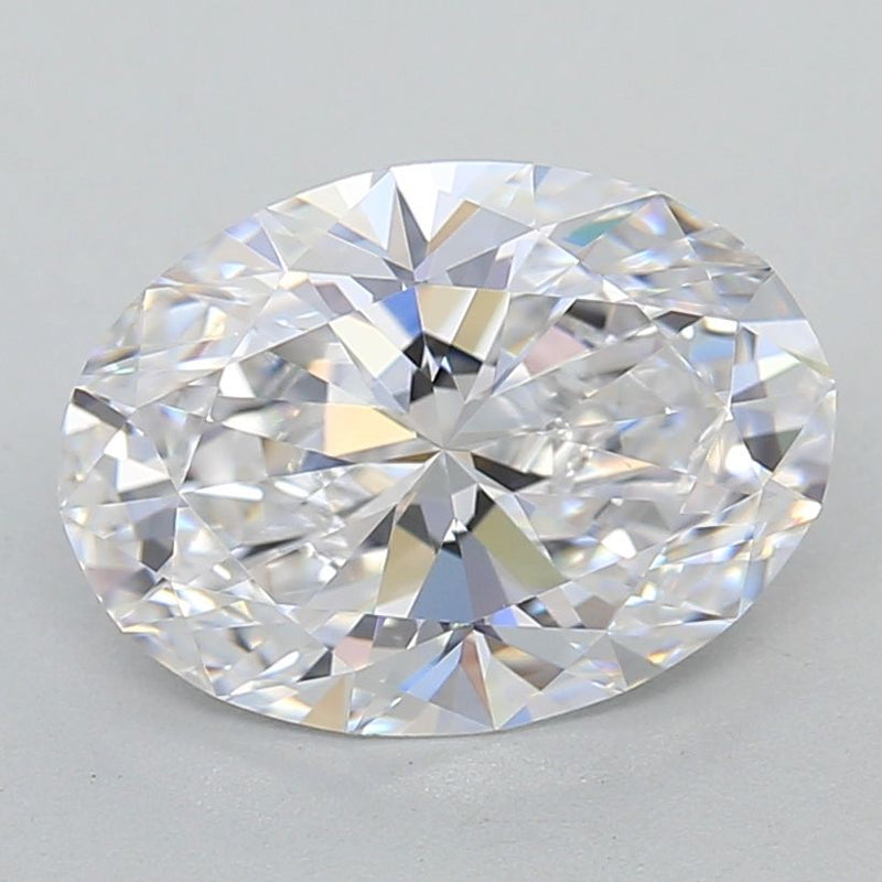 1.5-Carat Oval Shape Lab Grown Diamond, Color : D, Cut : Na, Clarity : IF