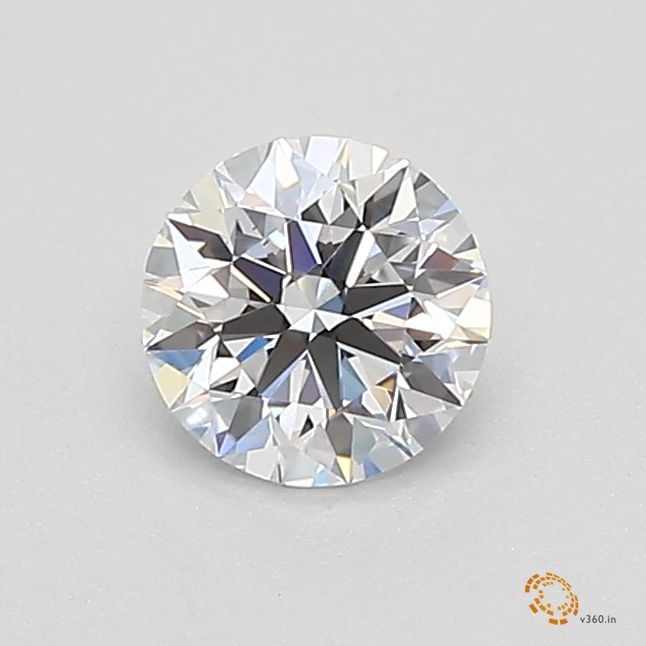 0.32-Carat Round Shape Lab Grown Diamond, Color : D, Cut : Ideal, Clarity : VS2