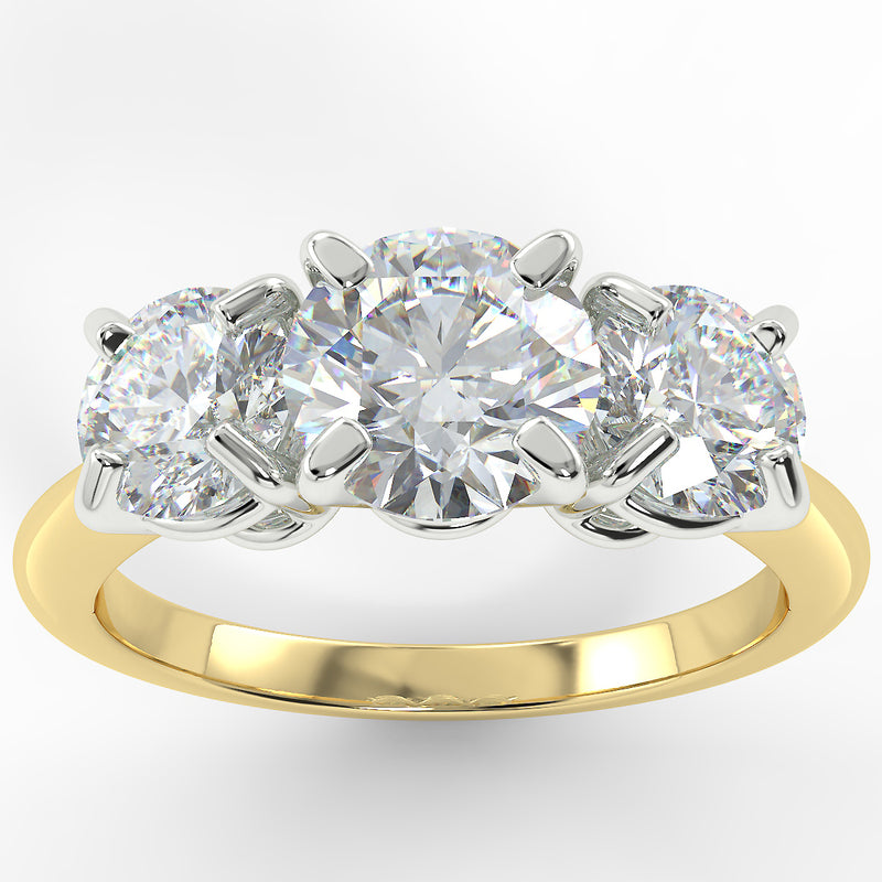 Eco 3 Round Brilliant Cut 3 Stone Diamond Ring