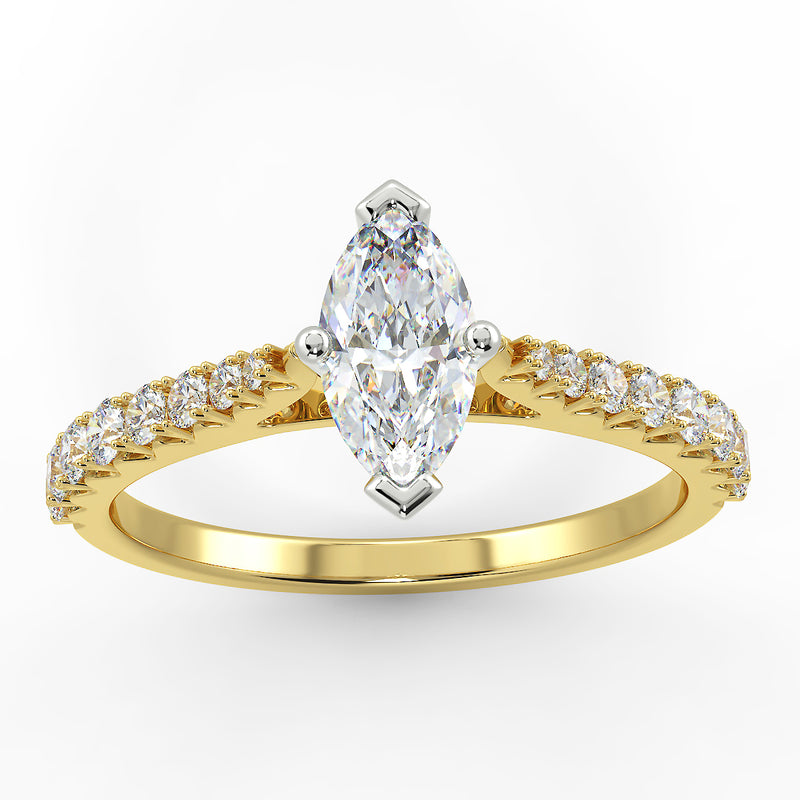 Marquise engagement ring yellow on sale gold