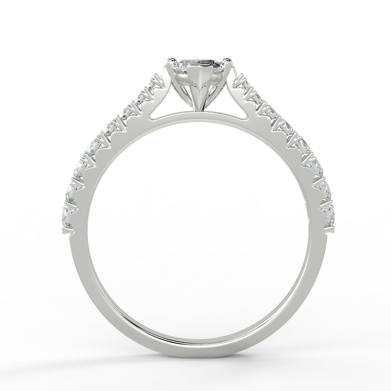 Eco 2 Marquise Cut Side Diamond Ring