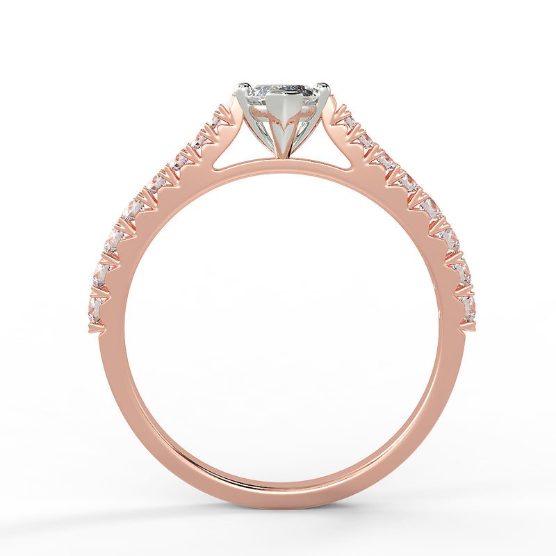 Eco 2 Marquise Cut Side Diamond Ring