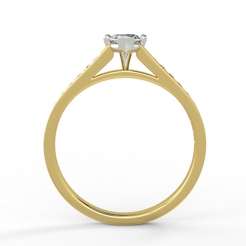 Eco 4 Marquise Cut Side Diamond Ring