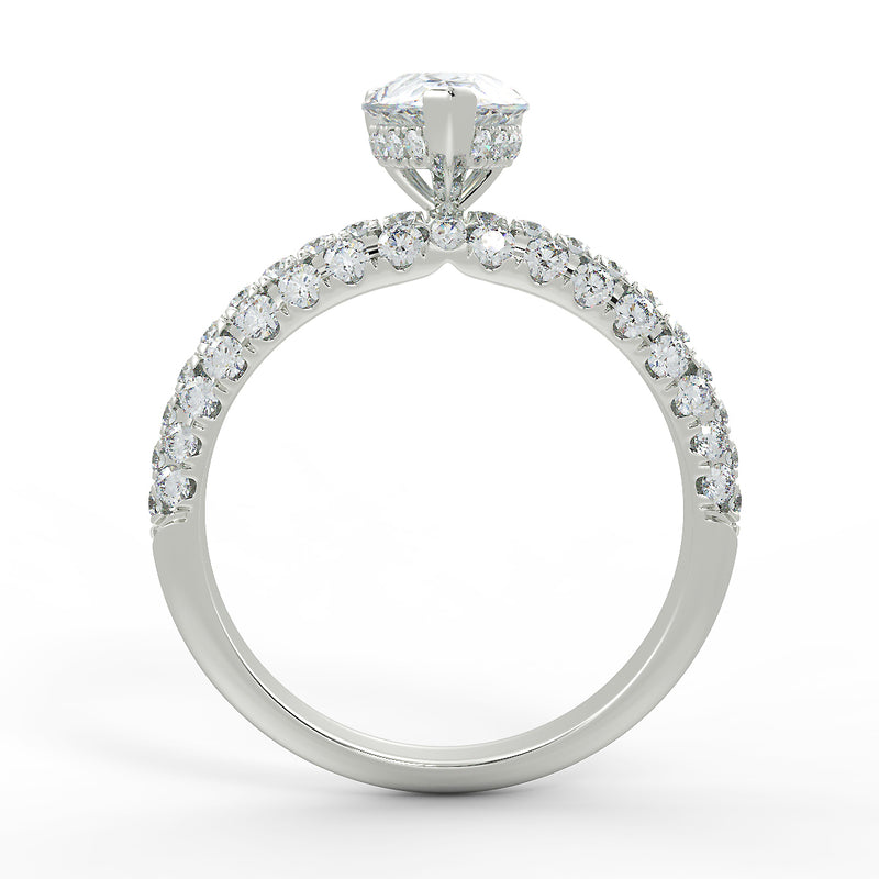 Eco 3 Pear Cut Side Diamond Ring