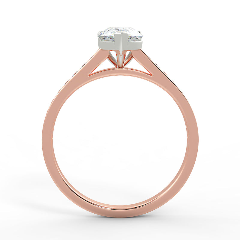 Eco 2 Pear Cut Side Diamond Ring