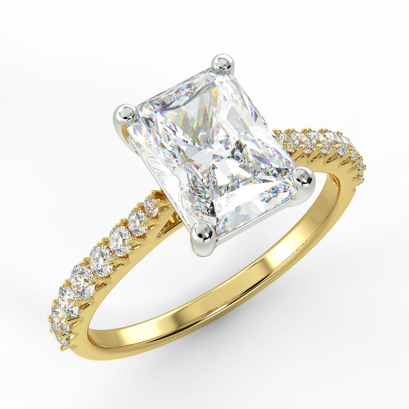 Eco 1 Radiant Cut Side Diamond Ring