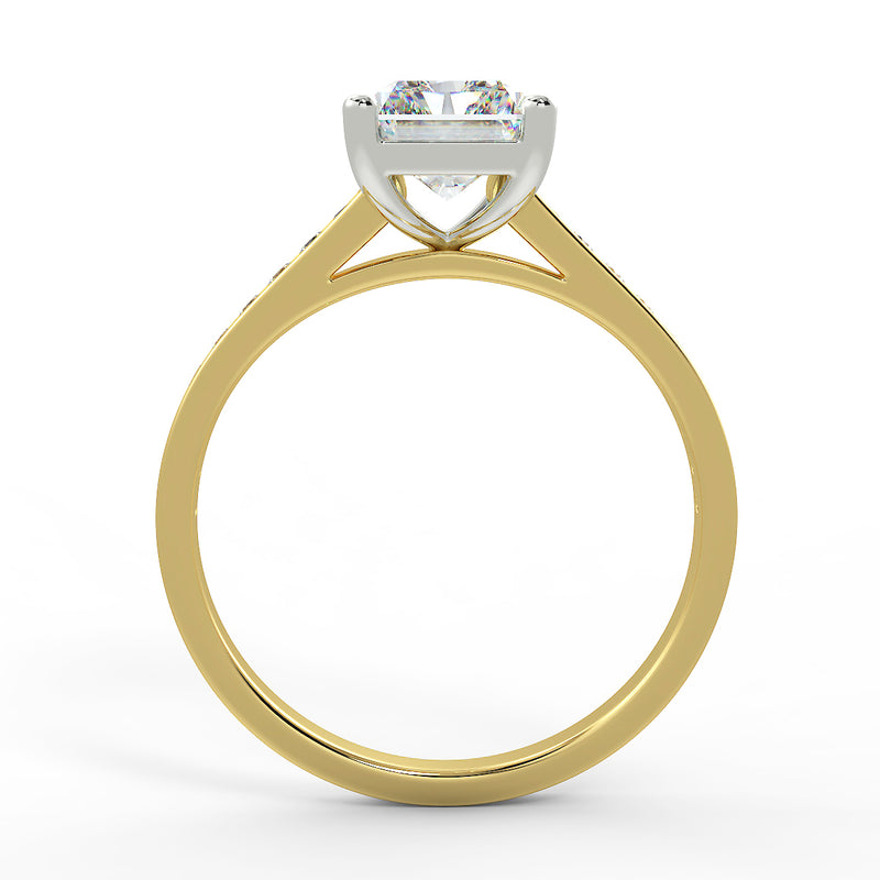 Eco 2 Radiant Cut Side Diamond Ring