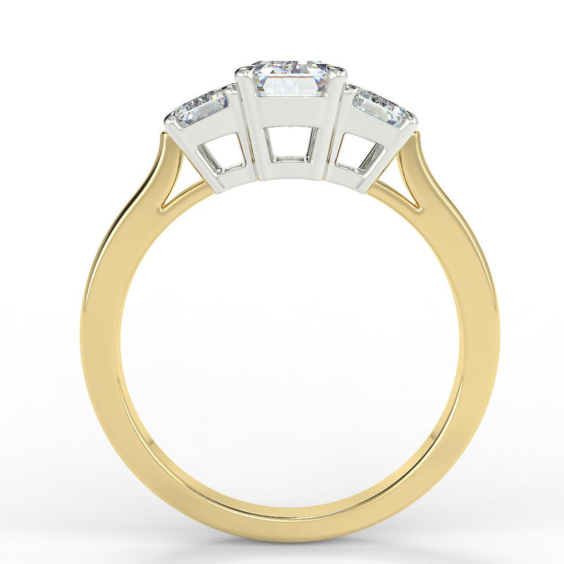 Eco 1 Emerald Cut 3 Stone Diamond Ring