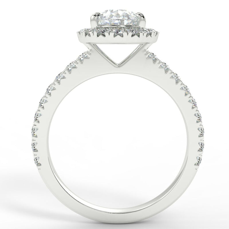 Eco 1 Pear Cut Halo Diamond Ring
