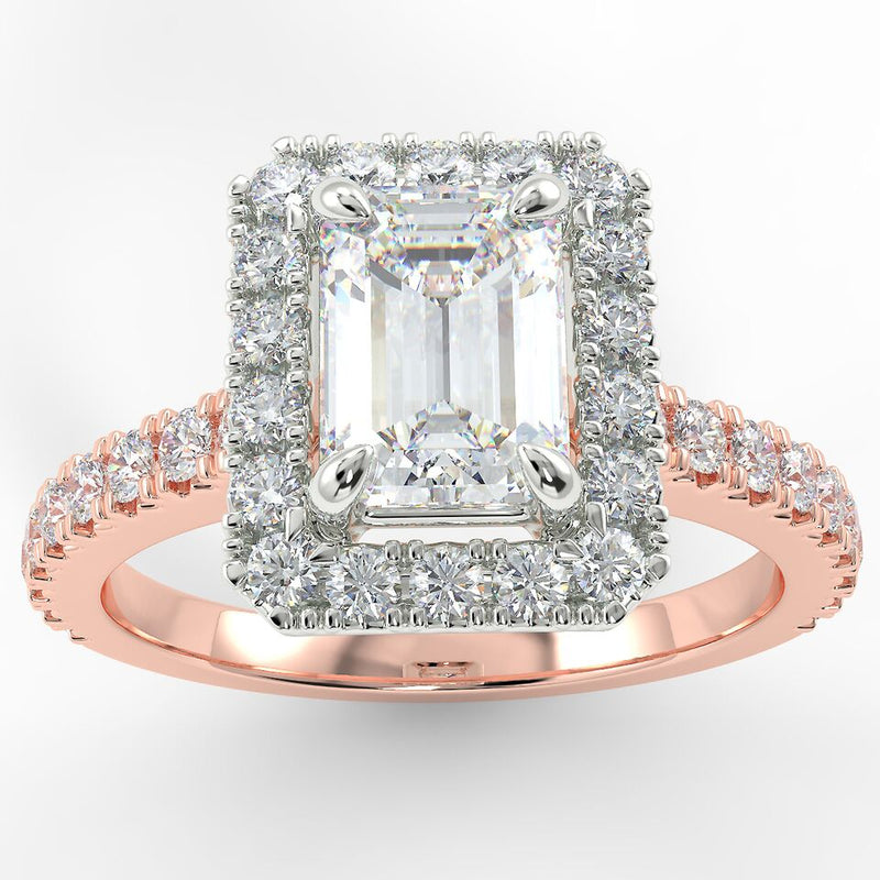 Eco 1 Emerald Cut Halo Diamond Ring