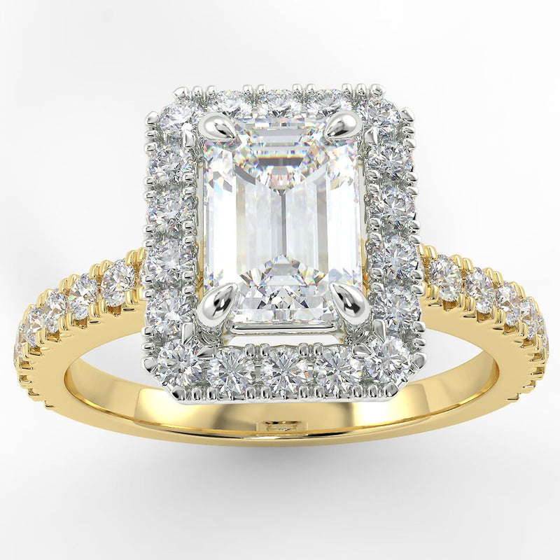 Eco 1 Emerald Cut Halo Diamond Ring
