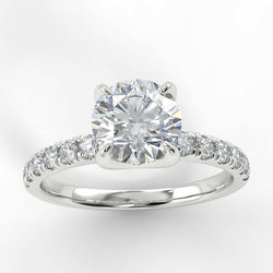 Eco 1 Round Brilliant Cut Side diamond Ring with 1.00-CARAT Round DIAMOND