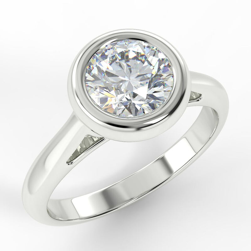 Eco 10 Round Brilliant Cut Bezel Solitaire Diamond Ring
