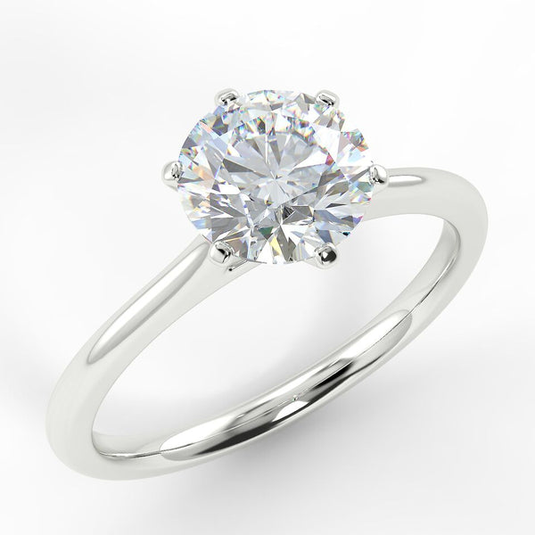 0.83ct D VVS2 Round brilliant cut solitaire diamond ring
