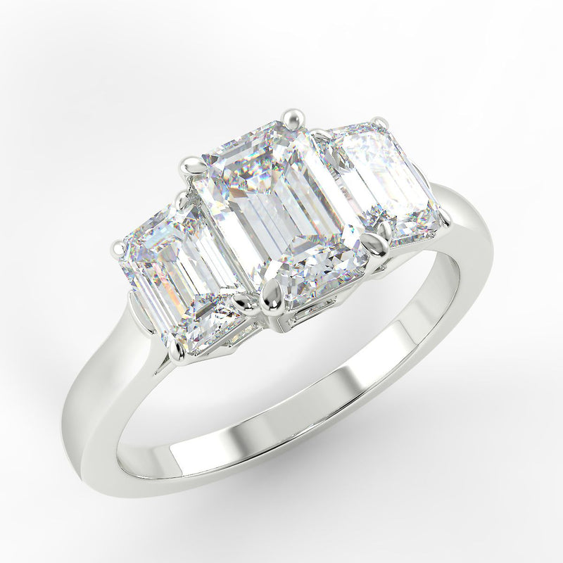 Eco 1 Emerald Cut 3 Stone Diamond Ring
