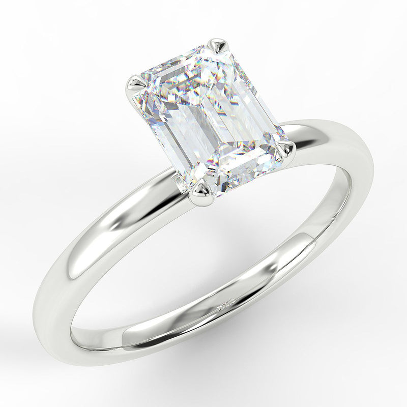 Eco 1 Emerald Cut Solitaire Diamond Ring