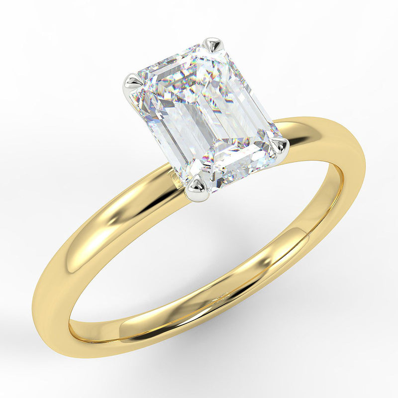 Eco 1 Emerald Cut Solitaire Diamond Ring