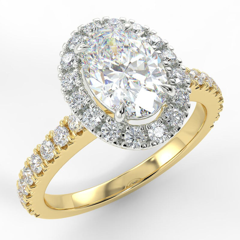 Eco 1 Oval Cut Halo Diamond Ring