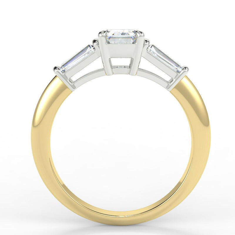 Eco 2 Emerald Cut 3 Stone Diamond Ring