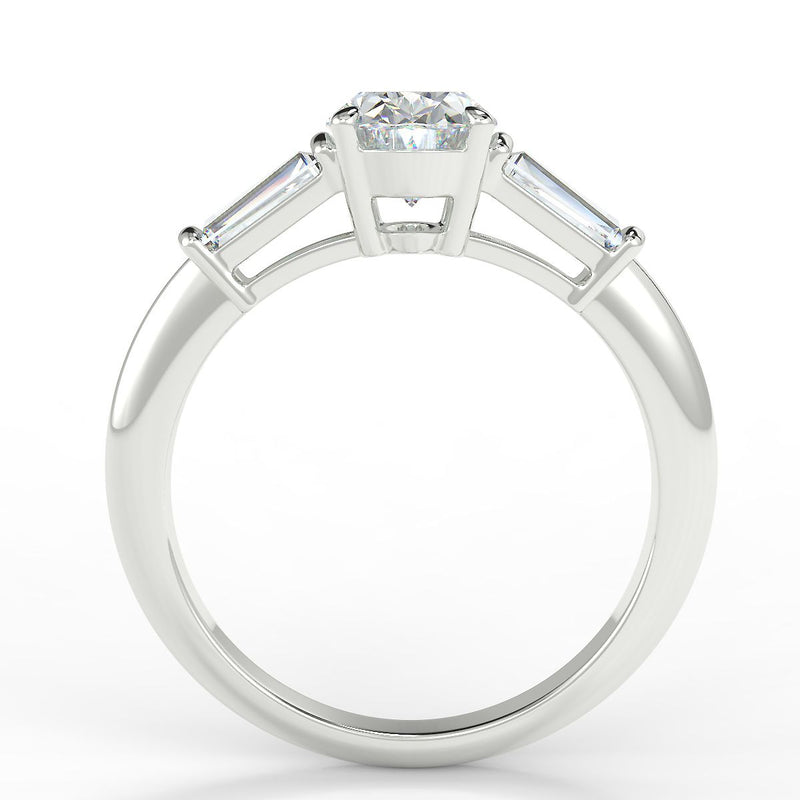 Eco 2 Oval Cut 3 Stone Diamond Ring