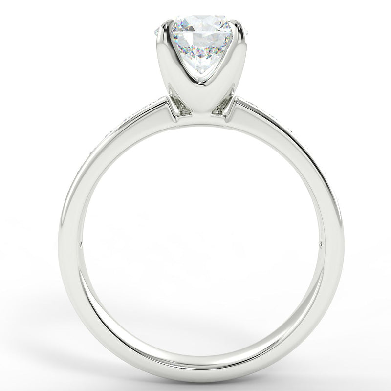 Eco 2 Round Brilliant Cut Side Diamond Ring