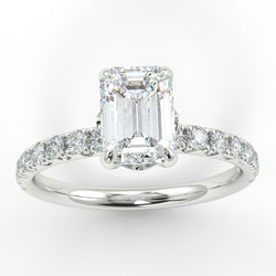 Eco 2 Emerald Cut Side Diamond Ring