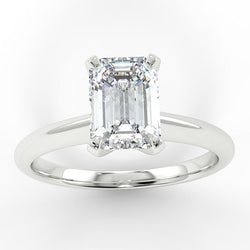Eco 2 Emerald Cut Solitaire Diamond Ring with 2.00-CARAT Emerald DIAMOND