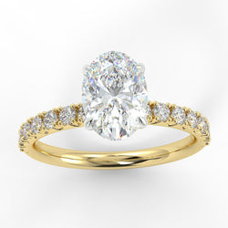 Eco 2 Oval Cut Side Diamond Ring