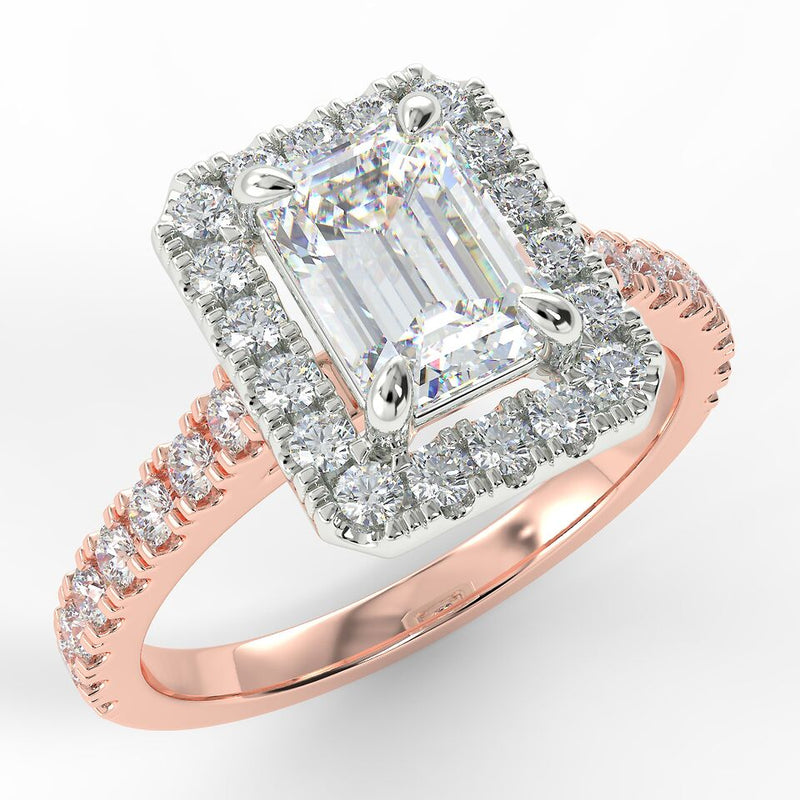 Eco 2 Emerald Cut Halo Diamond Ring