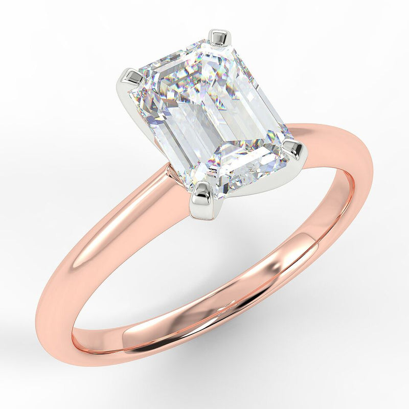 Eco 2 Emerald Cut Solitaire Diamond Ring