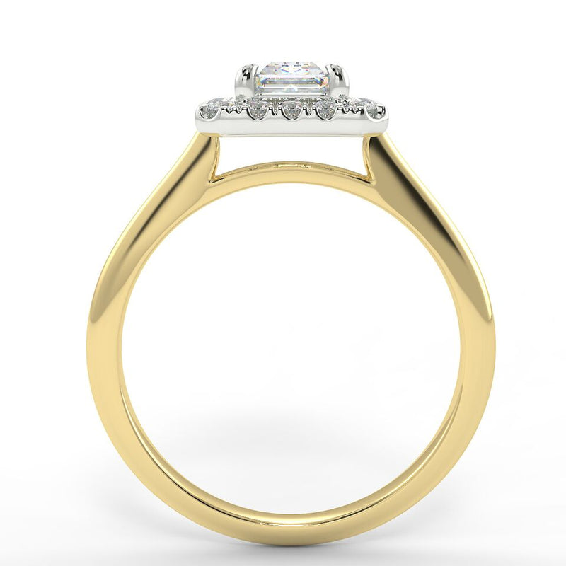 Eco 3 Emerald Cut Halo Diamond Ring