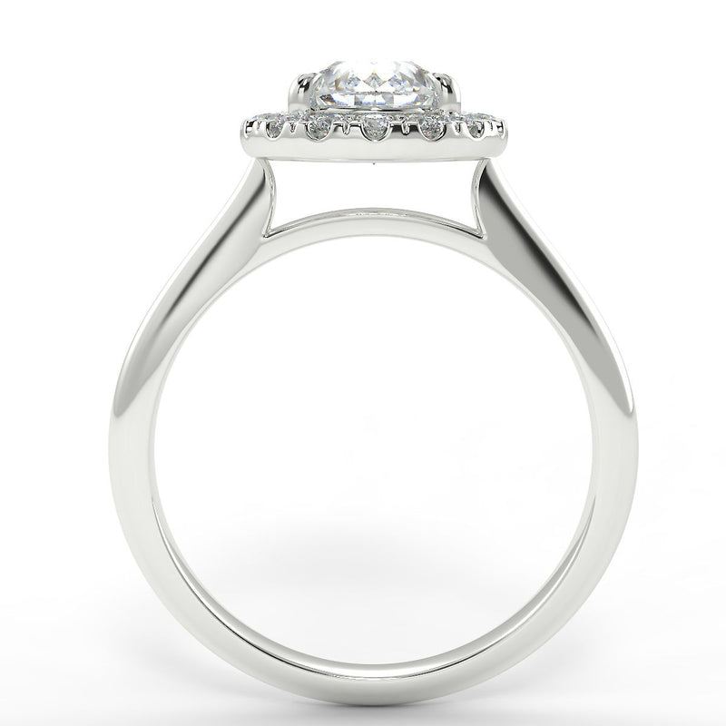 Eco 3 Pear Cut Halo Diamond Ring