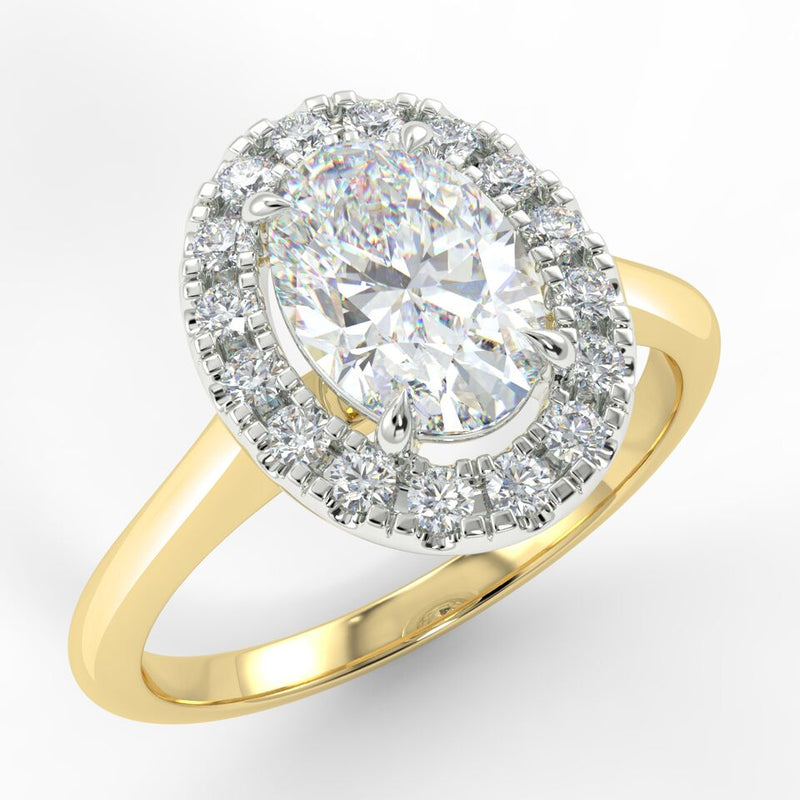 Eco 3 Oval Cut Halo Diamond Ring