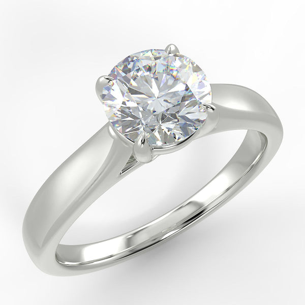 Eco 3 D VS1 2.00ct Round Brilliant Cut Solitaire Diamond Ring