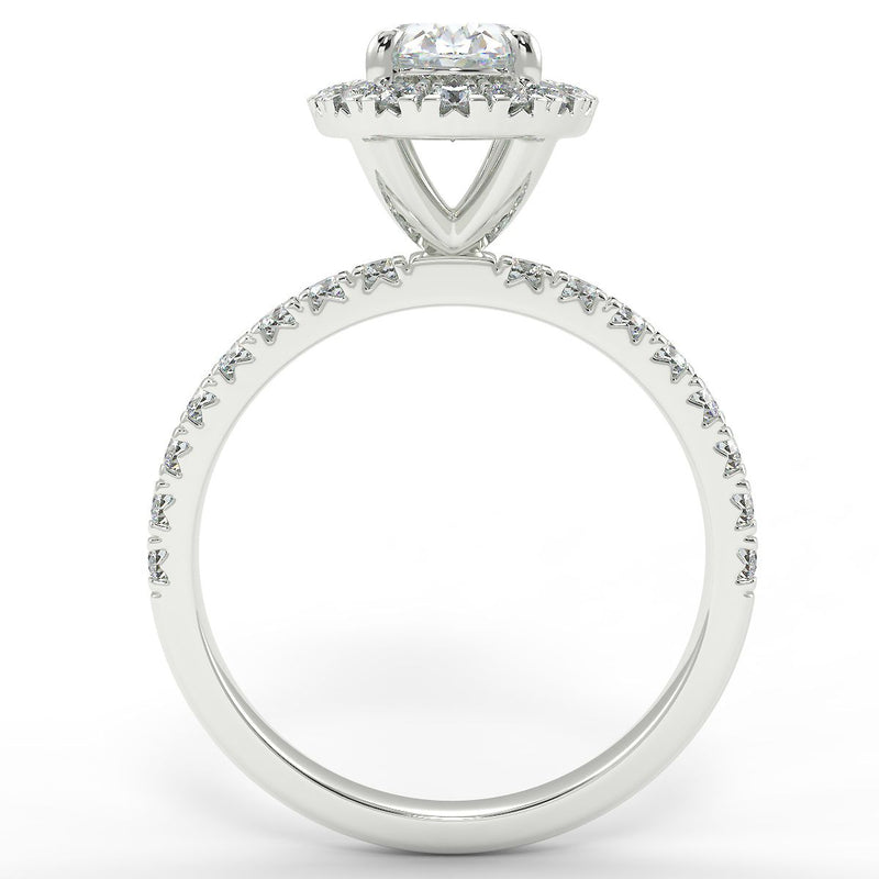 Eco 4 Oval Cut Halo Diamond Ring