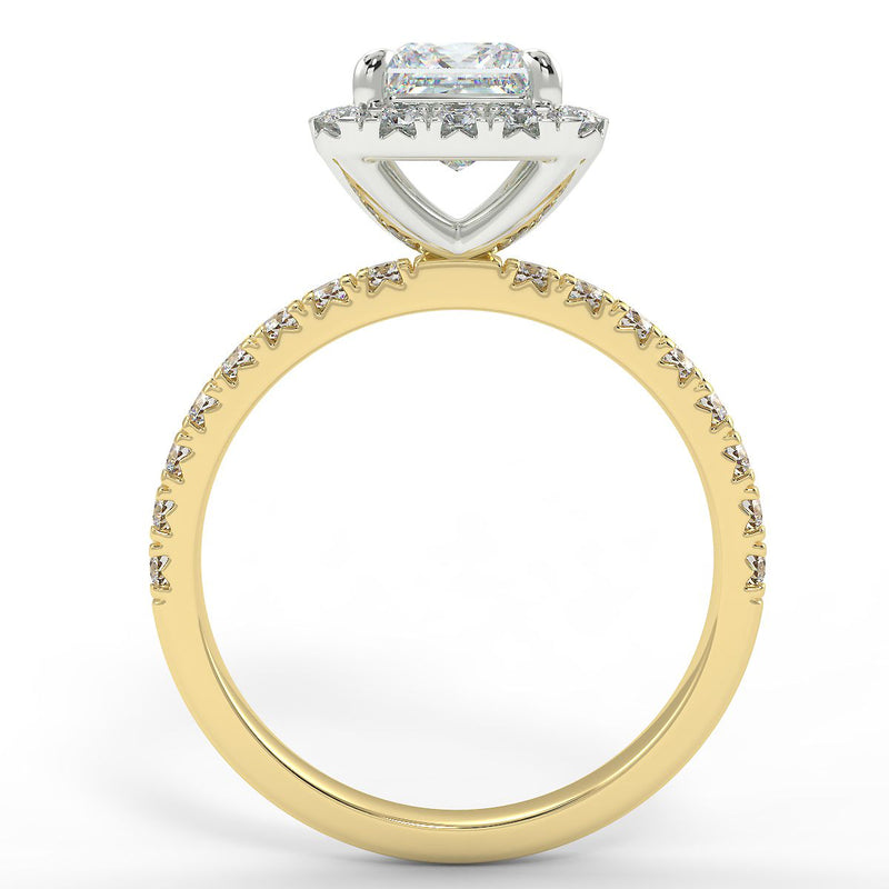 Eco 4 Princess Cut Halo Diamond Ring